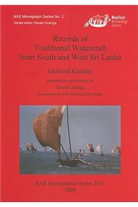 Records of Traditional Watercraft from South and West Sri Lanka