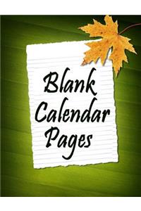 Blank Calendar Pages