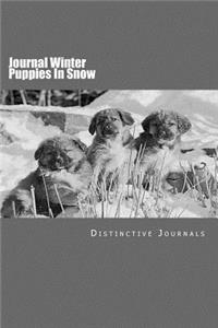 Journal Winter Puppies In Snow