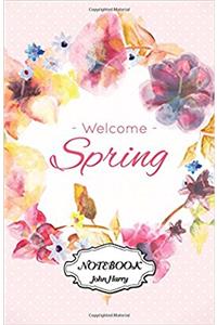Notebook Journal Dot-grid Welcome Spring Flower