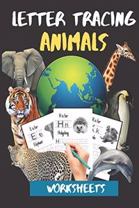 Letter Tracing Animals Worksheets