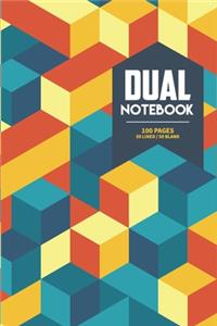 Dual Notebook 100 Pages 50 Lined / 50 Blank