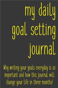 My Daily Goal Setting Journal Why writing your goals everyday is so important and how this journal will change your life in three months!