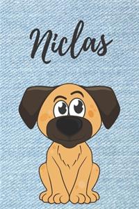 Niclas Hunde-Notizbuch / Malbuch / Tagebuch