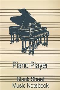 Piano Player Blank Sheet Music Notebook