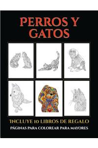 Páginas para colorear para mayores (Perros y gatos)