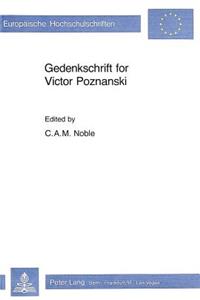 Gedenkschrift for Victor Poznanski