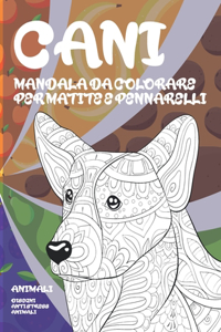 Mandala da colorare per matite e pennarelli - Disegni Anti stress Animali - Animali - Cani