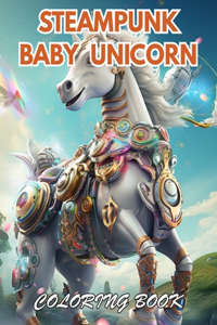 Steampunk Baby Unicorn Coloring Book for Adults