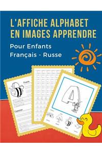 L'Affiche Alphabet en Images Apprendre Pour Enfants Français - Russe