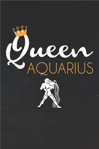 Aquarius Notebook 'Queen Aquarius' - Zodiac Diary - Horoscope Journal - Aquarius Gifts for Her