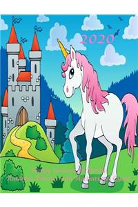 2020 Happy Unicorn 18 Month Academic Planner with Motivational Quotes