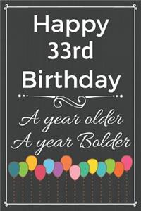 Happy 33rd Birthday A Year Older A Year Bolder