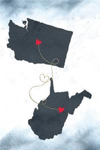 Washington & West Virginia: Long Distance Out of State Notebook - Blank Lines