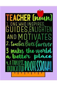 Teacher (noun) One Who Inspires, Guides, Enlighten and Motivates