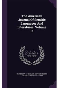 American Journal Of Semitic Languages And Literatures, Volume 15