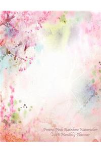 Pretty Pink Rainbow Watercolor 2016 Monthly Planner