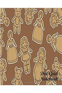 Dolls Wallpaper Dot Grid Notebook: Dot Grid Pages