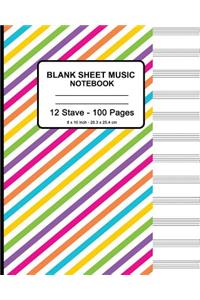 Blank Sheet Music Notebook - Colorful Lines