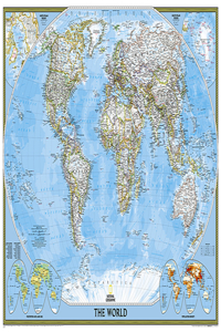 National Geographic World Wall Map - Classic (Poster Size: 36 X 24 In)