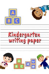 Kindergarten writing paper with lines for ABC kids