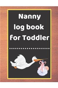 Nanny log book for Toddler