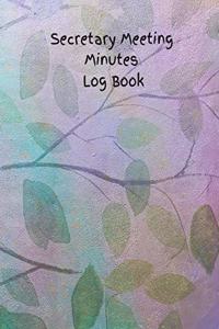 Secretary Meeting Minutes Log Book
