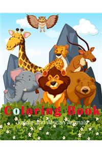 Jungle and African Animals Coloring Book