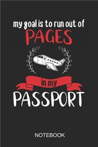 My Goal Is To Run Out Of Pages In My Passport Notebook