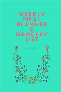 Weekly Meal Planner and Grocery List Notebook