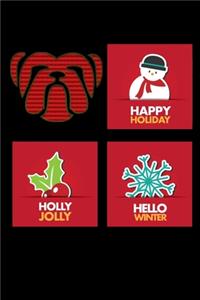 Happy holiday holly jolly hello winter