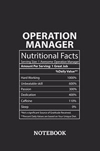 Nutritional Facts Operation Manager Awesome Notebook