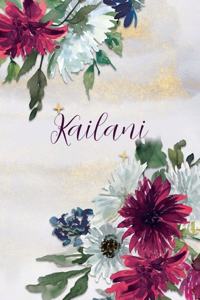 Kailani: Personalized Journal Gift Idea for Women (Burgundy and White Mums)