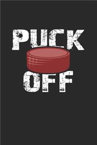 Puck off: 6x9 Hockey - dotgrid - dot grid paper - notebook - notes