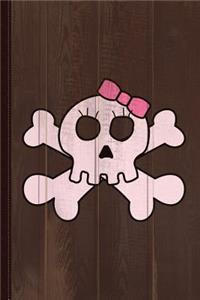 Cute Pink Skull and Bones Journal Notebook