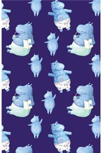 Bullet Journal Cute Hippos Pattern