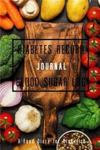 Diabetes Record Journal Blood Sugar Log