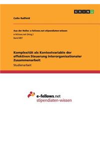 Komplexität als Kontextvariable der effektiven Steuerung interorganisationaler Zusammenarbeit