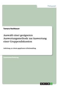 Auswahl einer geeigneten Auswertungsmethode zur Auswertung einer Gruppendiskussion