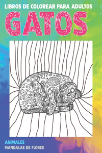 Libros de colorear para adultos - Mandalas De Flores - Animales - Gatos
