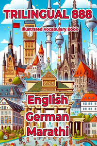 Trilingual 888 English German Marathi Illustrated Vocabulary Book