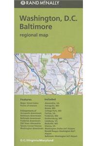 Folded Map Washington DC Baltimore MD Regional