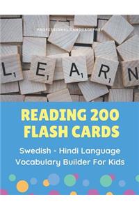 Reading 200 Flash Cards Swedish - Hindi Language Vocabulary Builder For Kids