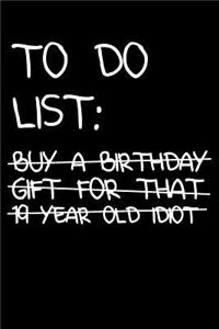 19th Birthday To Do List