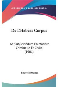 de L'Habeas Corpus