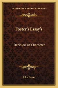 Foster's Essay's