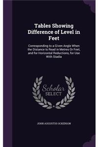 Tables Showing Difference of Level in Feet