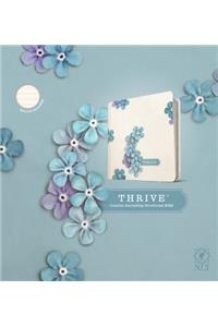 NLT Thrive Creative Journaling Devotional Bible (Hardcover, Blue Flowers)