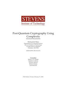 Post-Quantum Cryptography Using Complexity