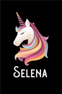 Selena: Journal (Diary, Notebook) Personalized Custom Name Unicorn Birthday Gift for Girls and Women